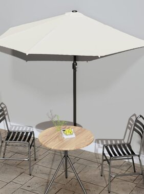 VidaXL Balkonparasol half met aluminium paal 270x144 cm zandkleurig