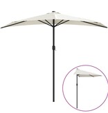 VidaXL Balkonparasol half met aluminium paal 270x144 cm zandkleurig