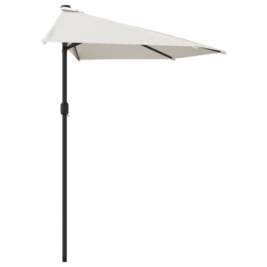 VidaXL Balkonparasol half met aluminium paal 270x144 cm zandkleurig
