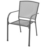 VidaXL Tuinstoelen stapelbaar 2 st staal grijs