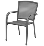 VidaXL Tuinstoelen stapelbaar 2 st staal grijs