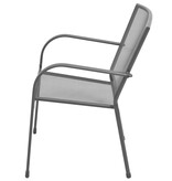 VidaXL Tuinstoelen stapelbaar 2 st staal grijs
