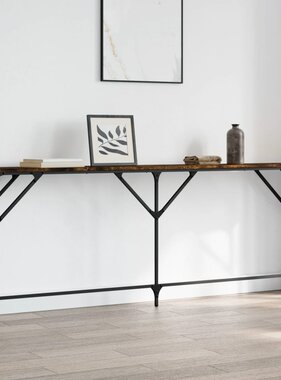 VidaXL Wandtafel 200x29x75 cm bewerkt hout gerookt eikenkleurig