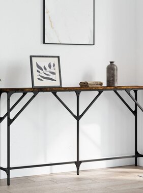 VidaXL Wandtafel 140x23x75 cm bewerkt hout gerookt eikenkleurig