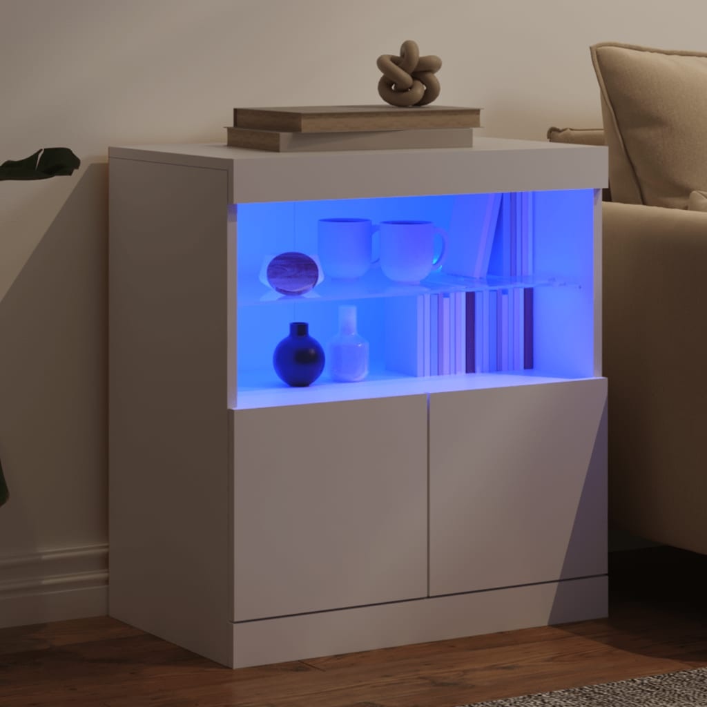 VidaXL Dressoir met LED-verlichting 60x37x67 cm wit