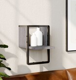 VidaXL Wandschap met stang 20x25x30 cm grijs sonoma eikenkleurig