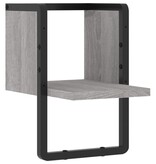 VidaXL Wandschap met stang 20x25x30 cm grijs sonoma eikenkleurig