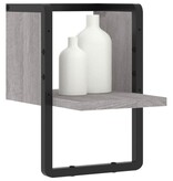 VidaXL Wandschap met stang 20x25x30 cm grijs sonoma eikenkleurig