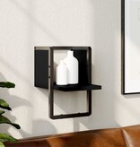 VidaXL Wandschap met stang 20x25x30 cm zwart