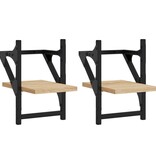 VidaXL Wandschappen met stangen 2 st 20x25x30 cm sonoma eikenkleurig