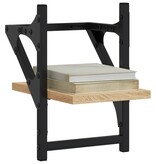 VidaXL Wandschappen met stangen 2 st 20x25x30 cm sonoma eikenkleurig