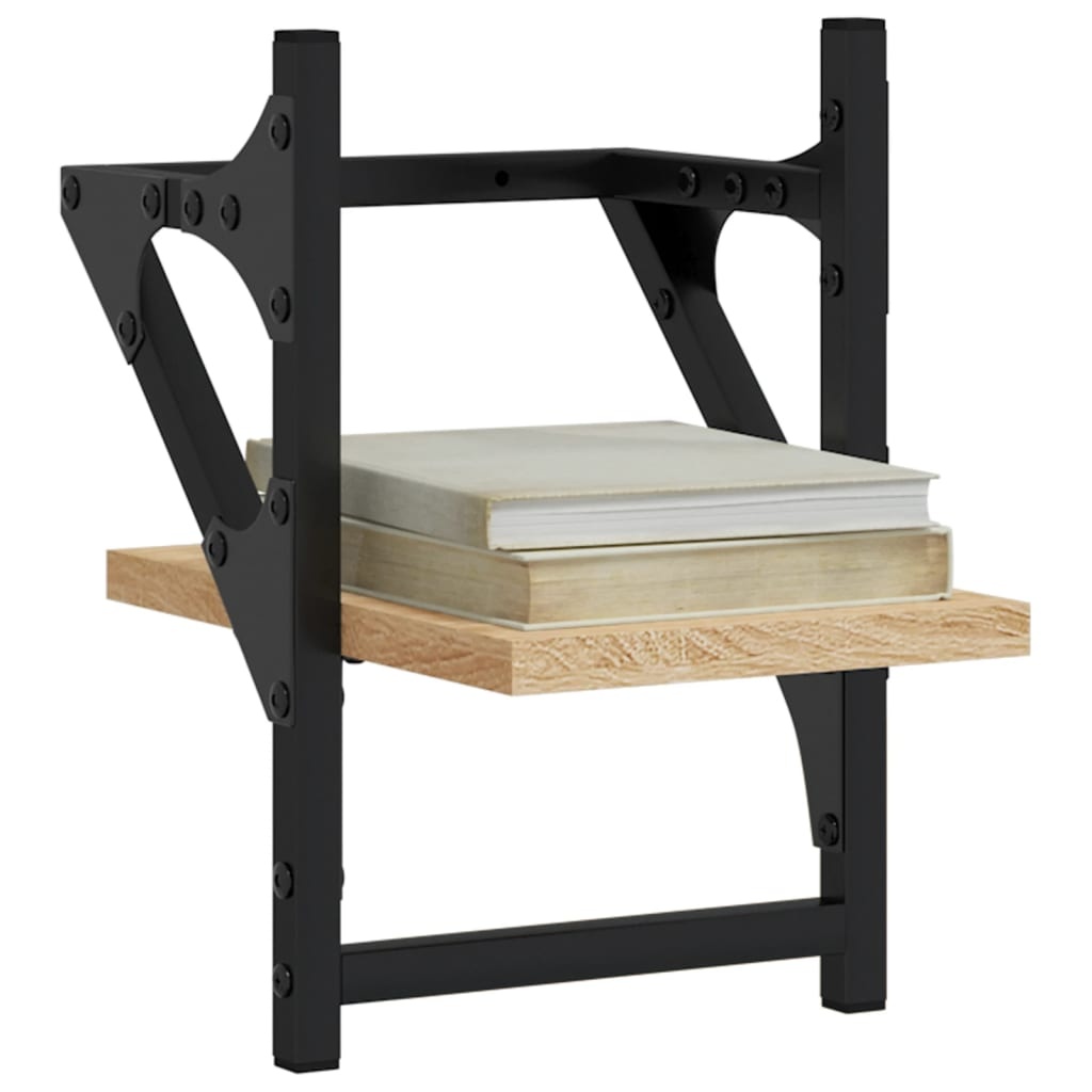 VidaXL Wandschappen met stangen 2 st 20x25x30 cm sonoma eikenkleurig