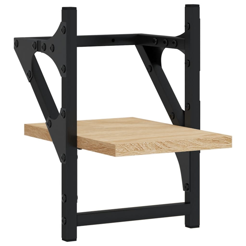 VidaXL Wandschappen met stangen 2 st 20x25x30 cm sonoma eikenkleurig