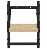 VidaXL Wandschappen met stangen 2 st 20x25x30 cm sonoma eikenkleurig