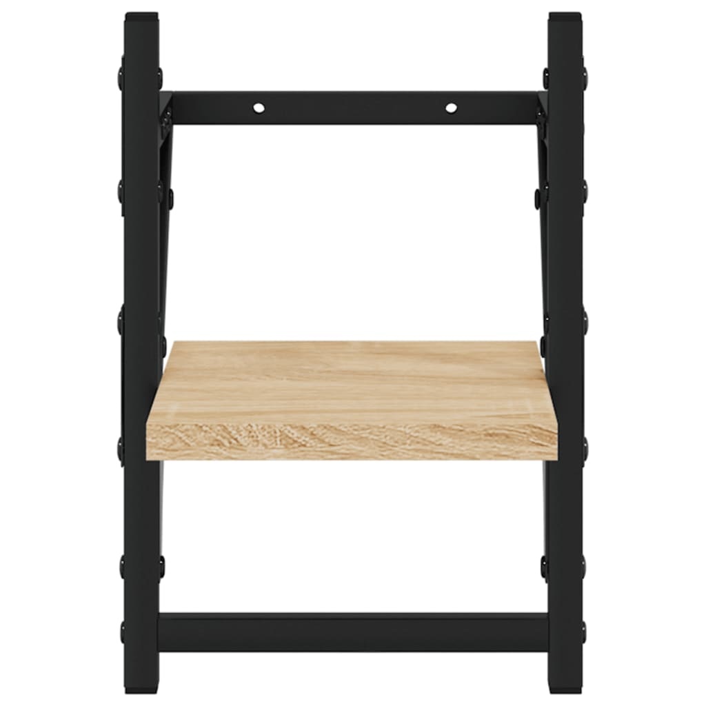 VidaXL Wandschappen met stangen 2 st 20x25x30 cm sonoma eikenkleurig