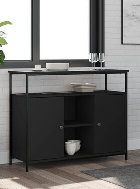 VidaXL Dressoir 100x35x80 cm bewerkt hout zwart