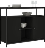 VidaXL Dressoir 100x35x80 cm bewerkt hout zwart