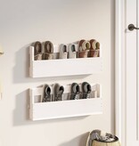 VidaXL Schoenenrekken 2 st 59x9x23 cm massief grenenhout wit