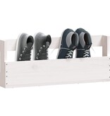 VidaXL Schoenenrekken 2 st 59x9x23 cm massief grenenhout wit