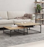 VidaXL 2-delige Tafeltjesset bewerkt hout sonoma eikenkleurig