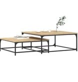 VidaXL 2-delige Tafeltjesset bewerkt hout sonoma eikenkleurig