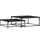 VidaXL 2-delige Tafeltjesset bewerkt hout zwart