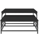 VidaXL 2-delige Tafeltjesset bewerkt hout zwart