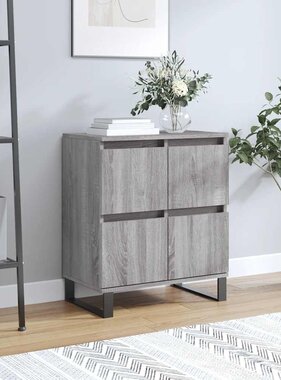 VidaXL Dressoir 60x30x75 cm bewerkt hout grijs sonoma eikenkleurig
