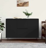 VidaXL Dressoir 101,5x35x70 cm bewerkt hout zwart