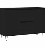 VidaXL Dressoir 101,5x35x70 cm bewerkt hout zwart