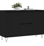 VidaXL Dressoir 101,5x35x70 cm bewerkt hout zwart