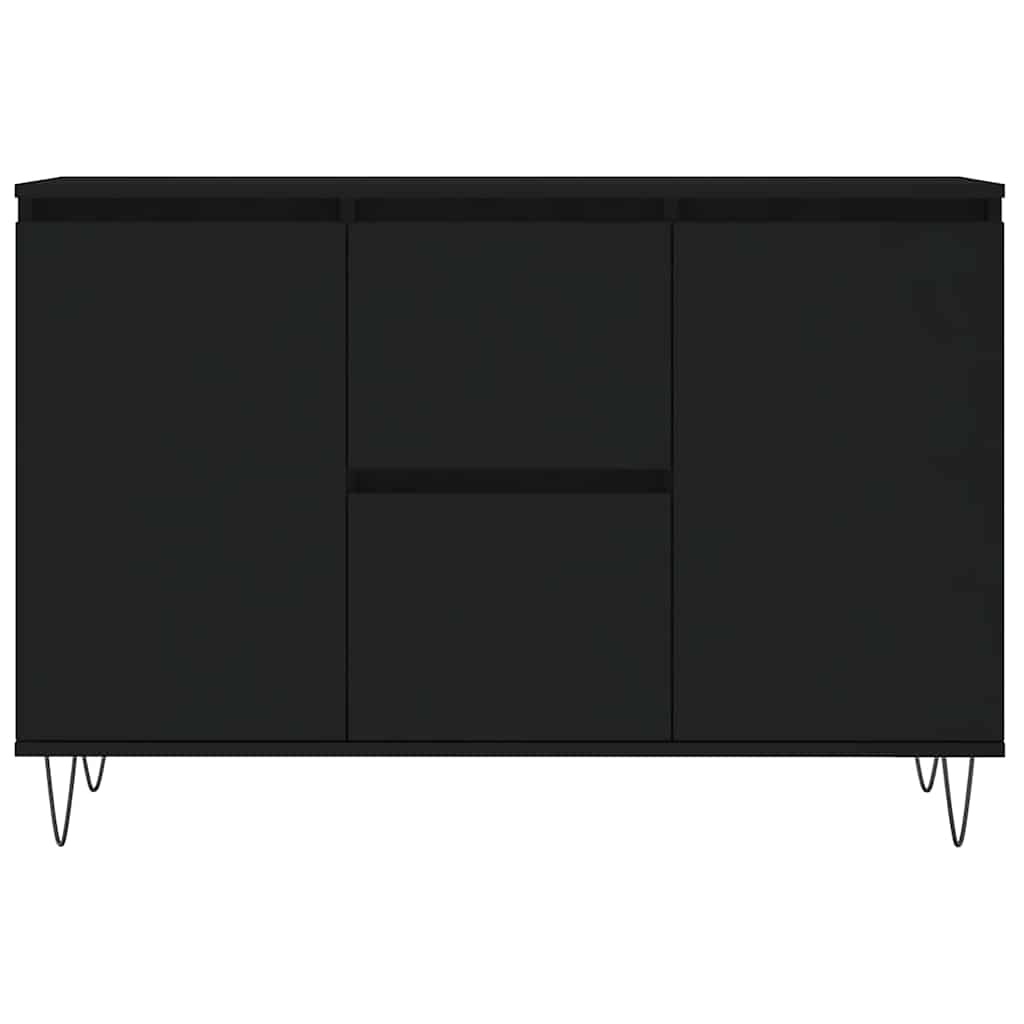 VidaXL Dressoir 101,5x35x70 cm bewerkt hout zwart