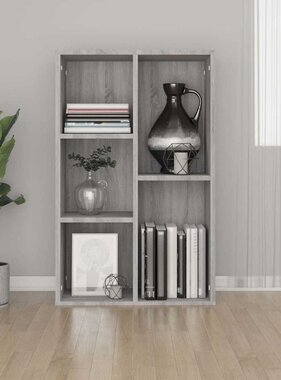 VidaXL Boekenkast/dressoir 50x25x80 cm bewerkt hout sonoma grijs