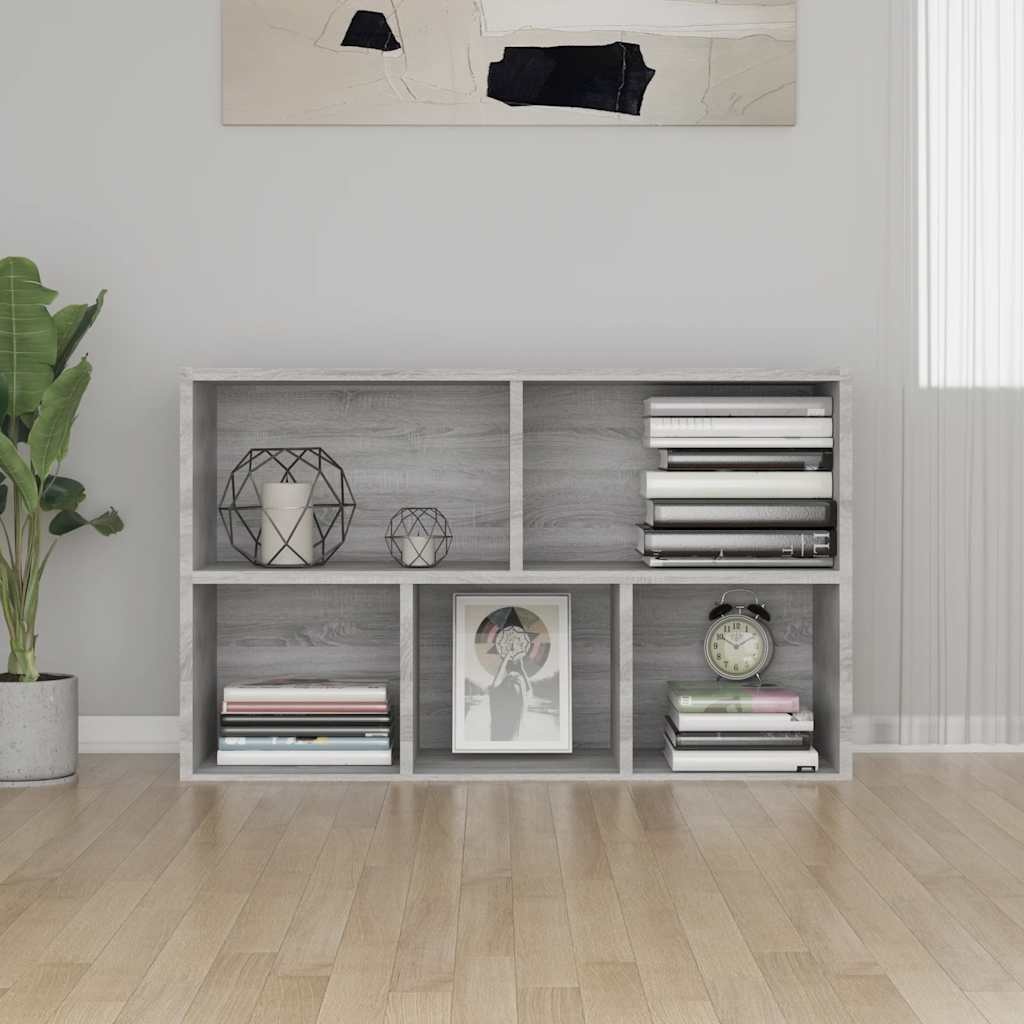 VidaXL Boekenkast/dressoir 50x25x80 cm bewerkt hout sonoma grijs