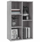 VidaXL Boekenkast/dressoir 50x25x80 cm bewerkt hout sonoma grijs