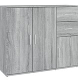 VidaXL Dressoir 91x29,5x75 cm bewerkt hout grijs sonoma eikenkleurig