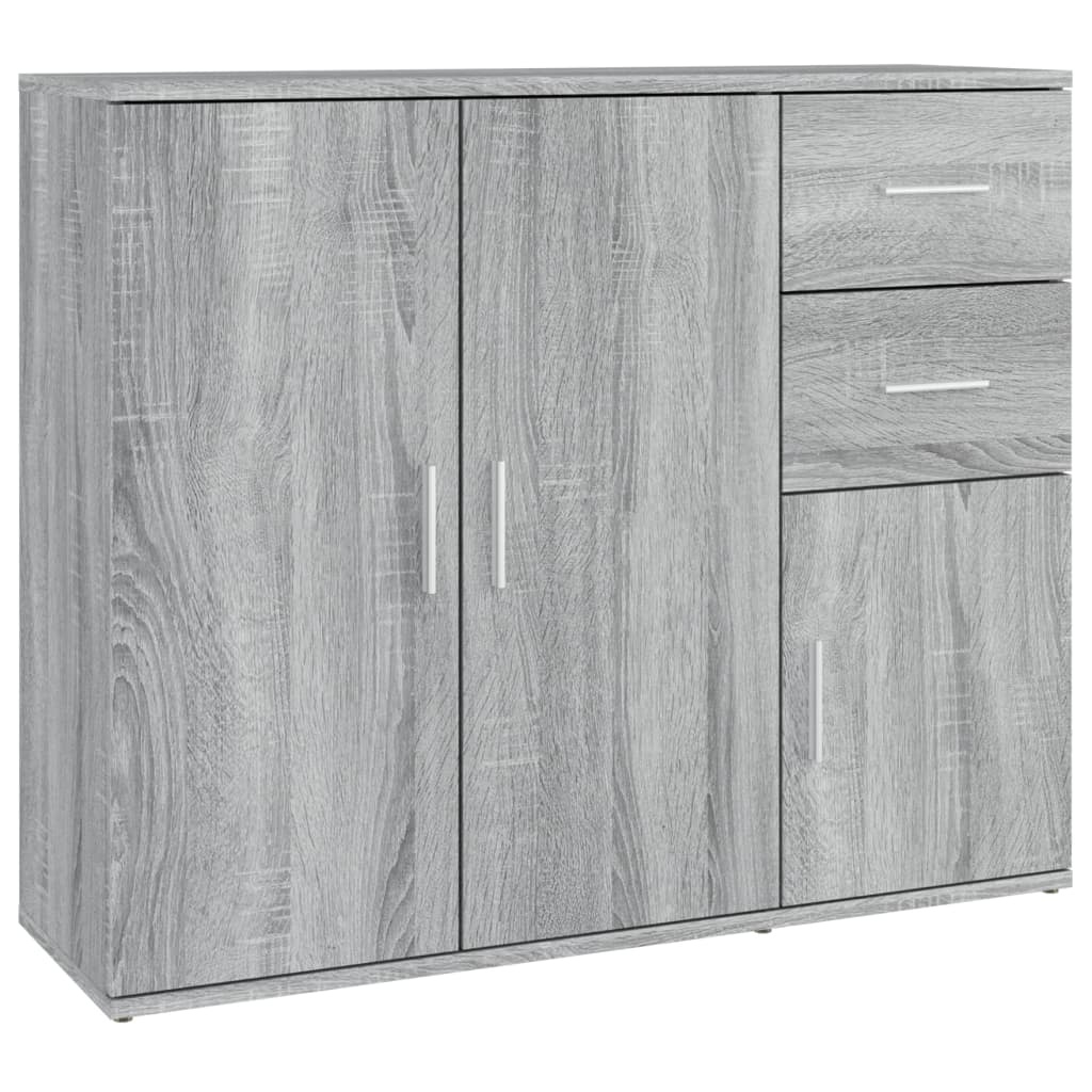 VidaXL Dressoir 91x29,5x75 cm bewerkt hout grijs sonoma eikenkleurig