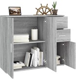 VidaXL Dressoir 91x29,5x75 cm bewerkt hout grijs sonoma eikenkleurig