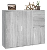 VidaXL Dressoir 91x29,5x75 cm bewerkt hout grijs sonoma eikenkleurig