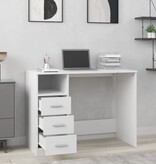 VidaXL Bureau met lades 102x50x76 cm bewerkt hout wit