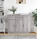 VidaXL Dressoir 91x28x75 cm bewerkt hout grijs sonoma eikenkleurig