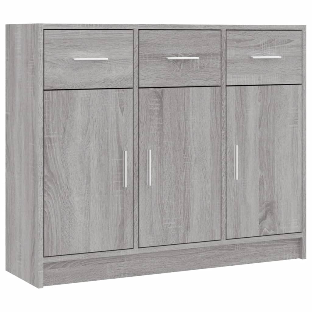 VidaXL Dressoir 91x28x75 cm bewerkt hout grijs sonoma eikenkleurig