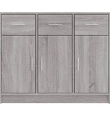 VidaXL Dressoir 91x28x75 cm bewerkt hout grijs sonoma eikenkleurig
