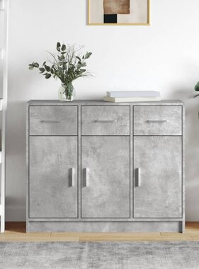 VidaXL Dressoir 91x28x75 cm bewerkt hout betongrijs