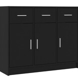 VidaXL Dressoir 91x28x75 cm bewerkt hout zwart