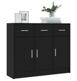 VidaXL Dressoir 91x28x75 cm bewerkt hout zwart