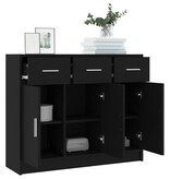 VidaXL Dressoir 91x28x75 cm bewerkt hout zwart