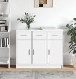 VidaXL Dressoir Wit 91x28x75 cm Bewerkt Hout