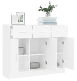 VidaXL Dressoir Wit 91x28x75 cm Bewerkt Hout