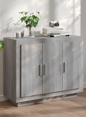 VidaXL Dressoir 92x35x75 cm bewerkt hout grijs sonoma eikenkleurig